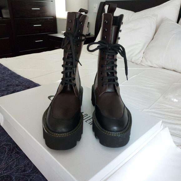 NIB La Canadienne Fiona combat boot, black/brown/grey, size 38 - Picture 3 of 10